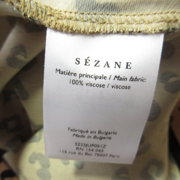 NWT Sezane Sandy in Leopard Spotted Satin A-line Midi Skirt 38 / 6 - Picture 6 of 6